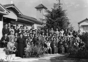 神戸聖ペテロ教会の会衆:1956/11/4:集合写真　八代斌助　児玉　武田八重　資料室蔵
